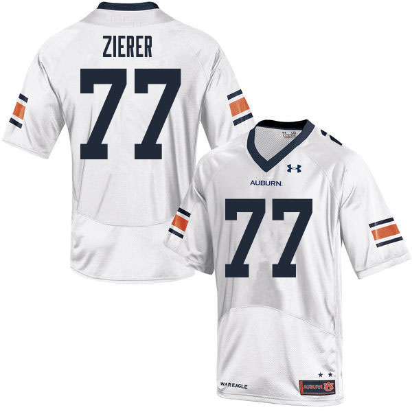 Auburn Tigers Men's Kilian Zierer #77 White Under Armour Stitched College 2020 NCAA Authentic Football Jersey XOU1474UI